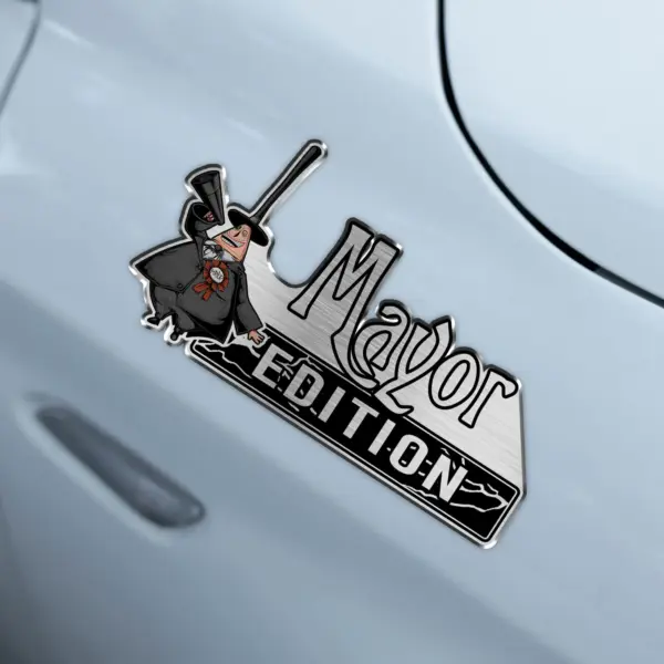 Alternative view of Personalized Mayor Edition 3D Inlayed Car Name Badge
