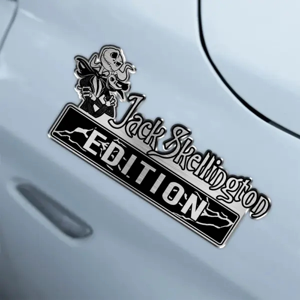 Personalized Jack Skellington Edition 3D Inlayed Car Name Badge - Image 4