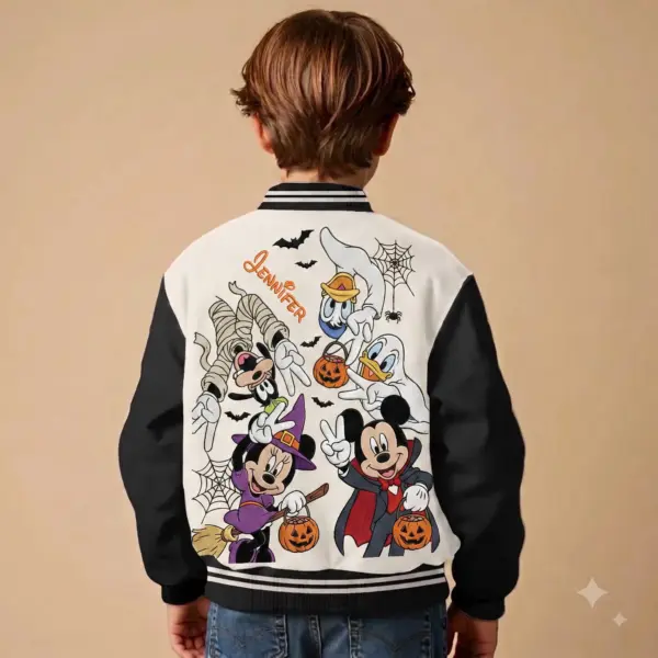 Alternative view of Personalized Mickey & Friends Trick Or Treat Halloween Quilted Varsity Jacket