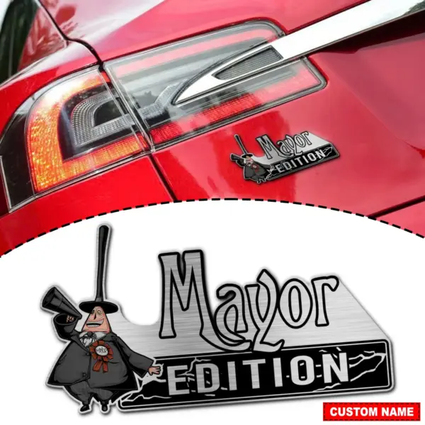 Personalized Mayor Edition 3D Inlayed Car Name Badge