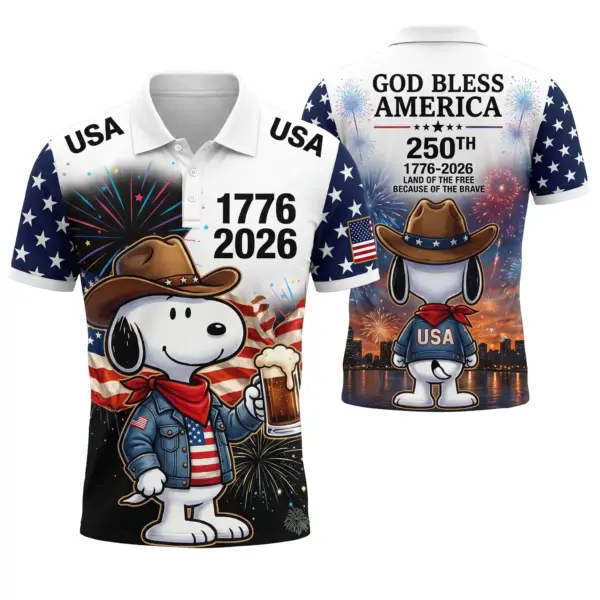 Snoopy 250 Years of America Polo Shirt-THK132615