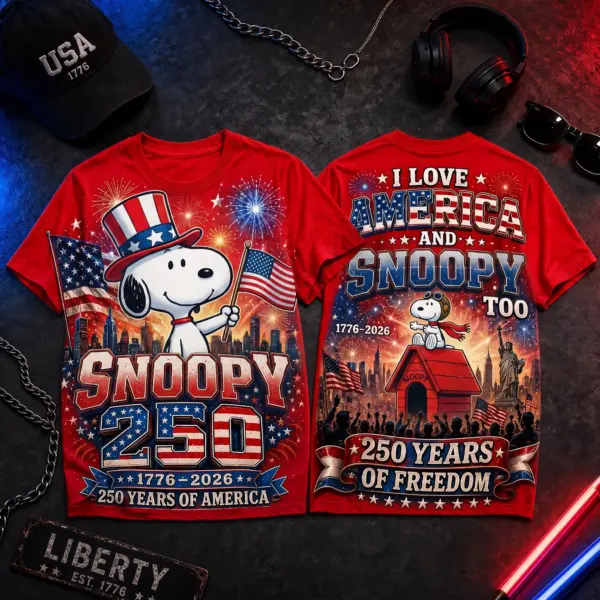 Premium Snoopy 250 Years Of Freedom 3D Shirt -THK132621