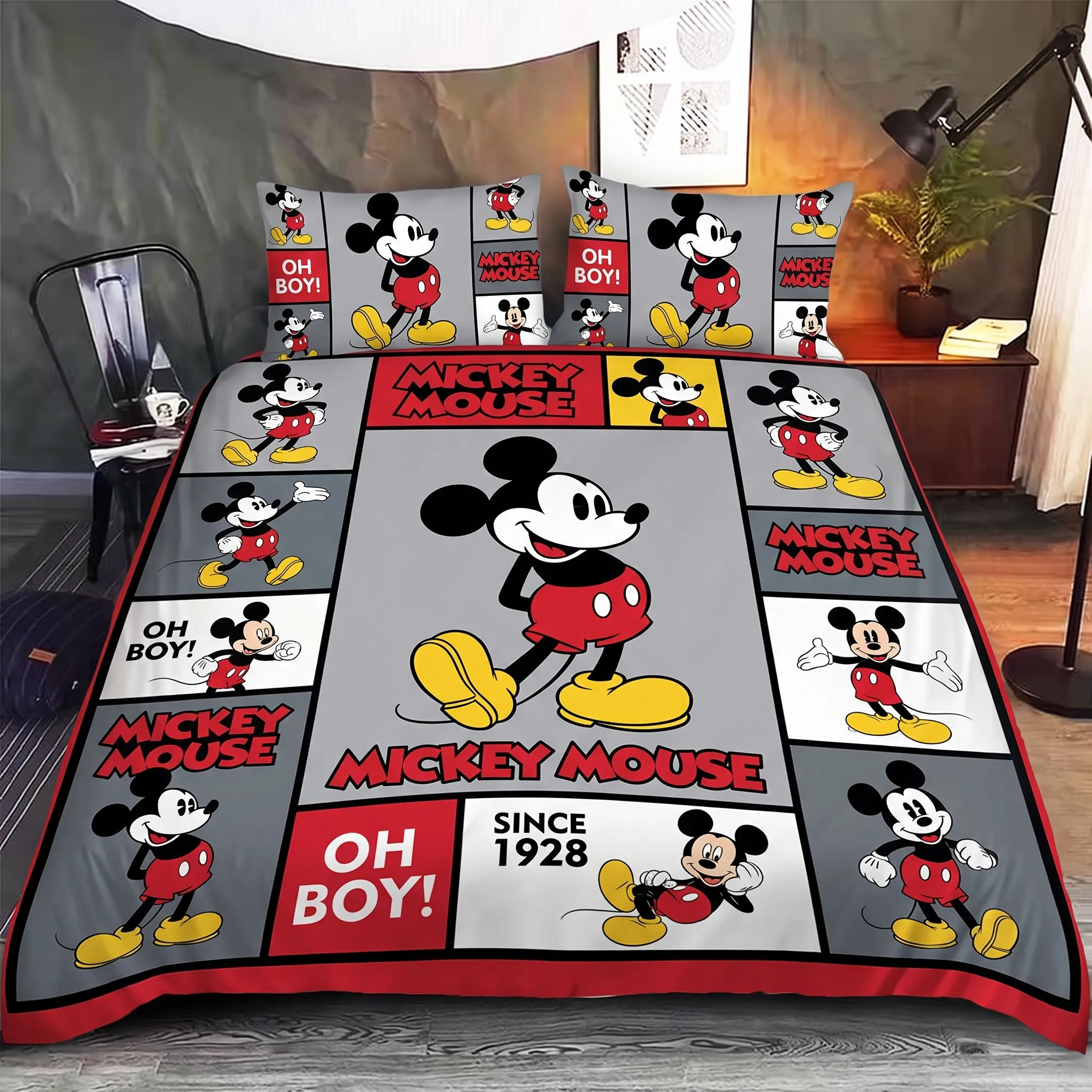 Classic Mickey Mouse "Oh Boy!" Vintage Bedding Set