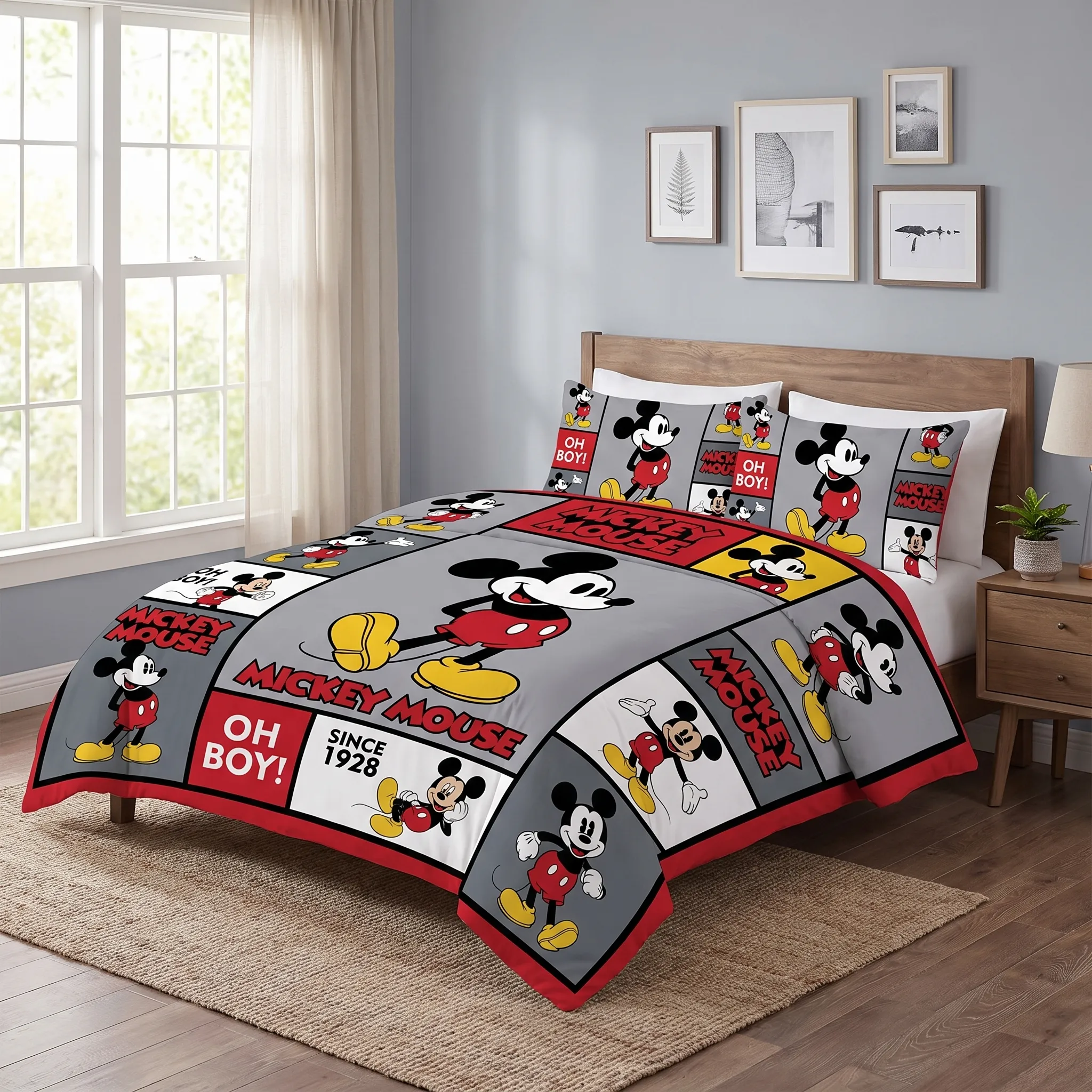 Classic Mickey Mouse "Oh Boy!" Vintage Bedding Set - Image 2
