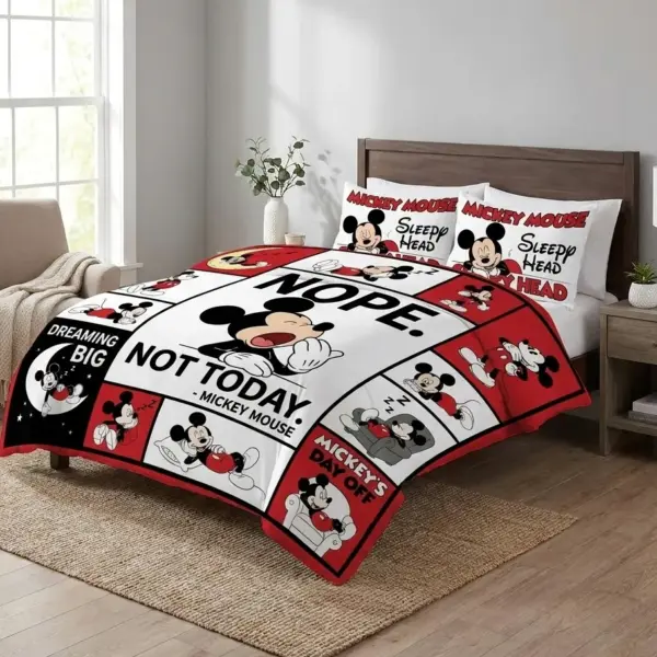 Mickey Mouse "Nope Not Today" Funny Quilt Bedding Set-THK133704 - Image 2