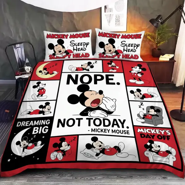 Mickey Mouse "Nope Not Today" Funny Quilt Bedding Set-THK133704