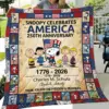 Snoopy 250 Years of America Quilt Blanket -THK132499
