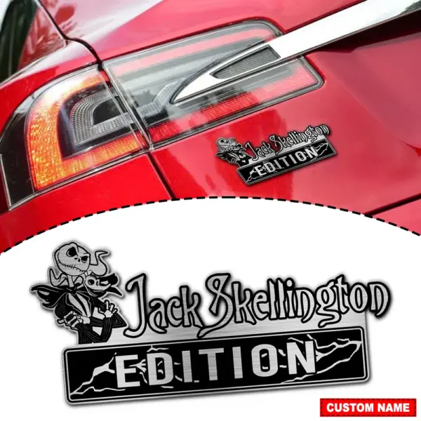 Personalized Jack Skellington Edition 3D Inlayed Car Name Badge
