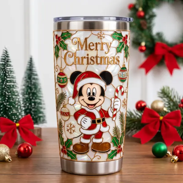 Personalized Mickey Christmas Tumbler Cup - Image 3