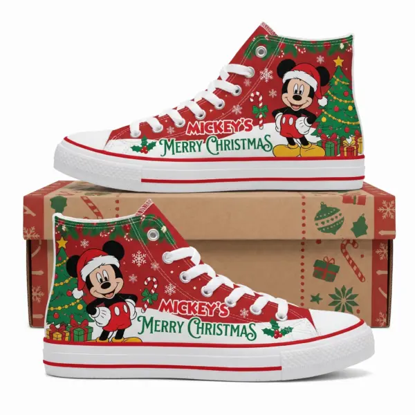 Mickey Christmas Canvas High-Top Shoes-THK133737 - Image 2