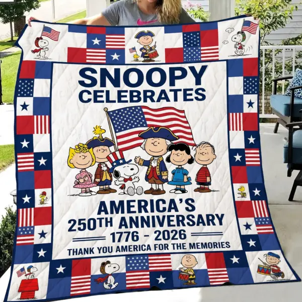 Snoopy 250 Years of America Quilt Blanket-THK132500