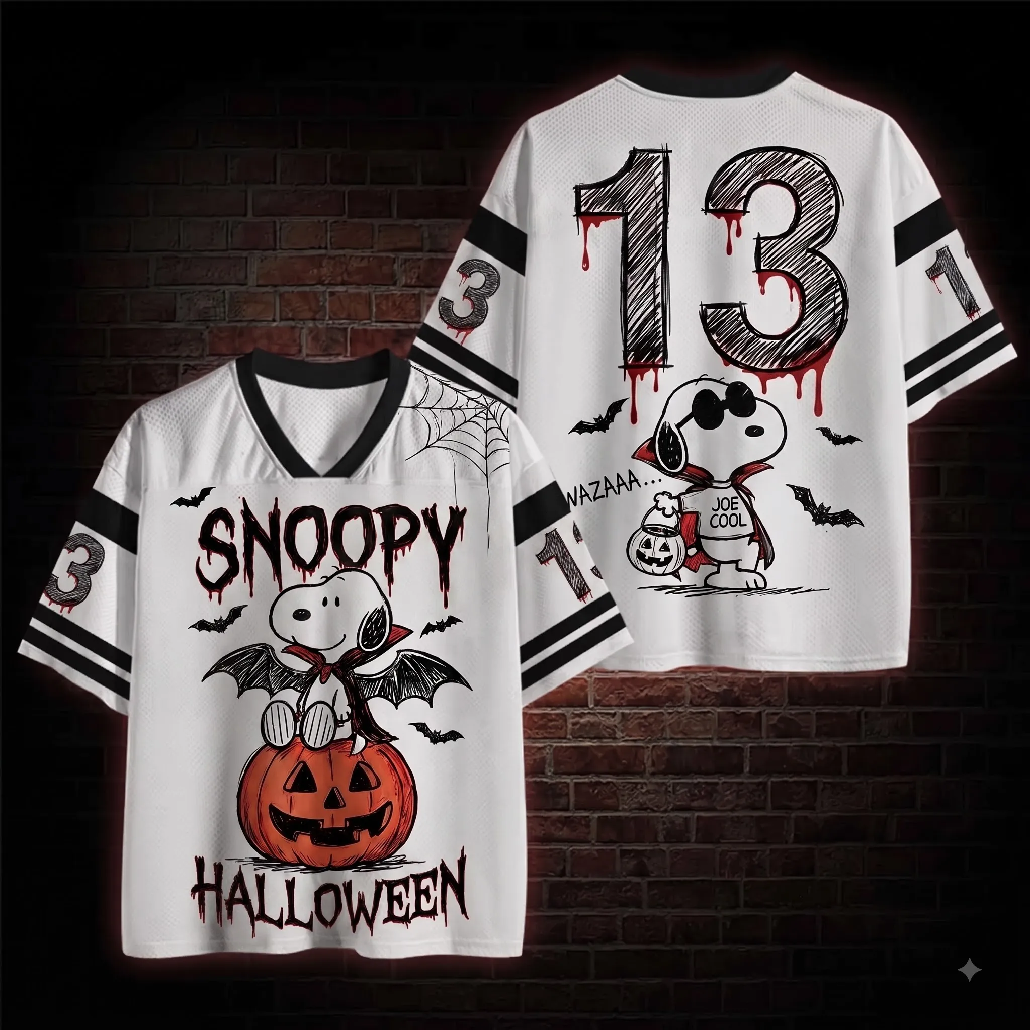 Personalized Snoopy Halloween Mesh Jersey-THK133918
