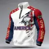Snoopy 250 Years of America 3D Stand Collar Zip Waffle Sweatshirt - THK132211