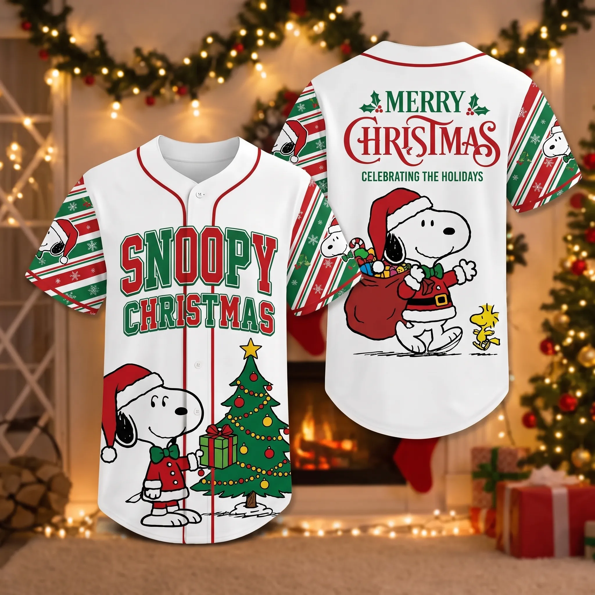Snoopy Christmas Baseball Jersey-THK133687