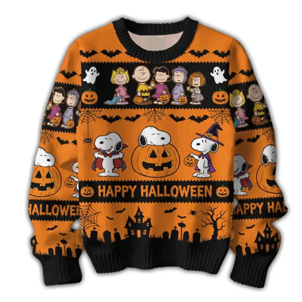 Snoopy Pumpkin & Witch Halloween Ugly Christmas Sweater
