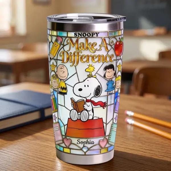 Personalized Snoopy Reading Teacher Tumbler Cup-THK133781