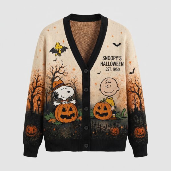 Alternative view of Retro Snoopy & Friends 3D Ugly Cardigan-THK132939