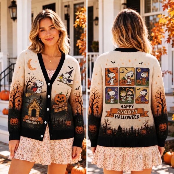 Retro Snoopy & Friends 3D Ugly Cardigan-THK132941