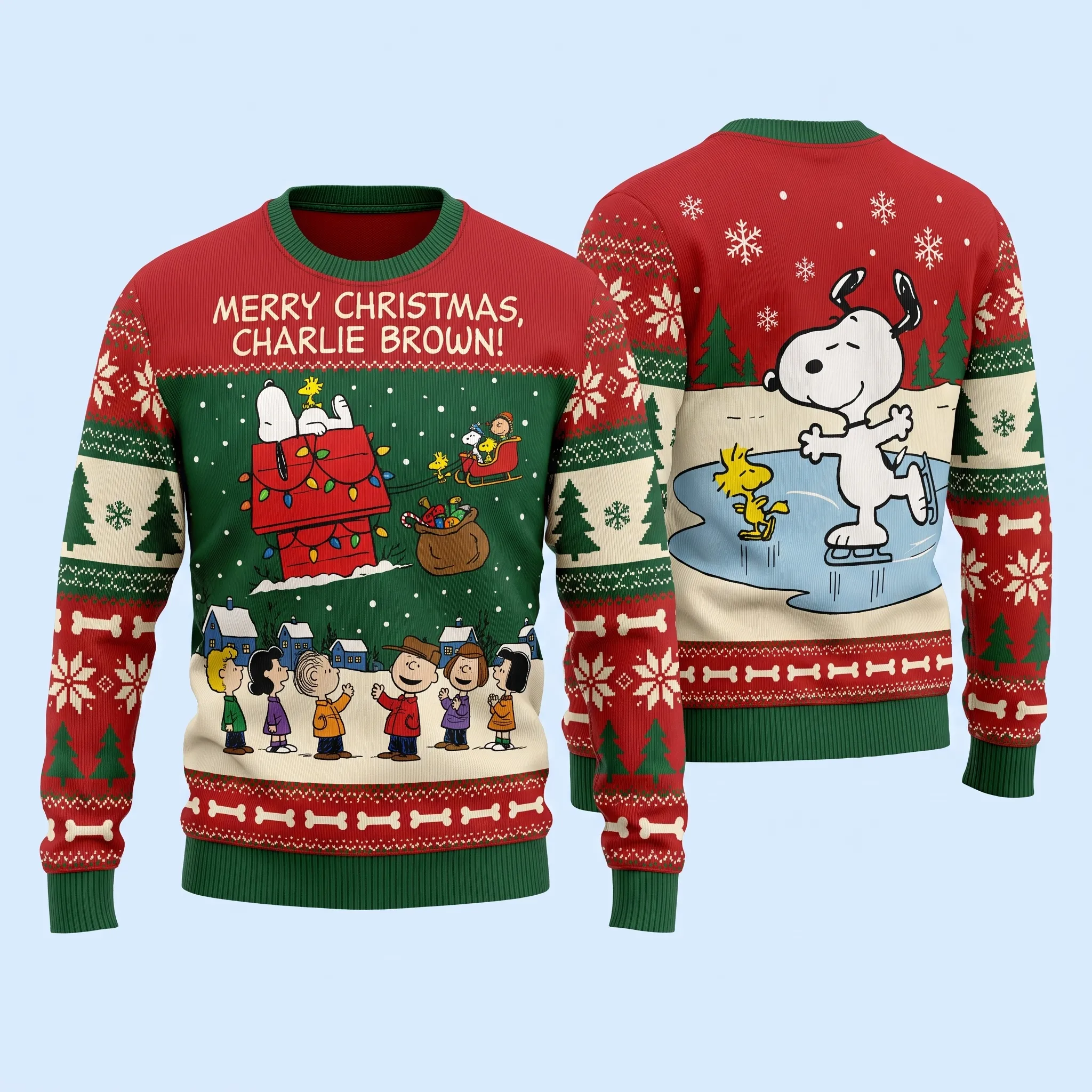 The Peanuts Snoopy Christmas Knitted Sweater-THK132975