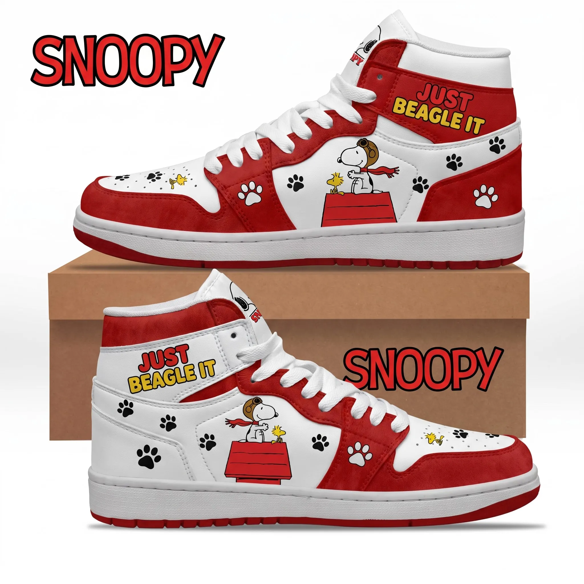 Snoopy Air Jordan High Top Shoes-THK135293