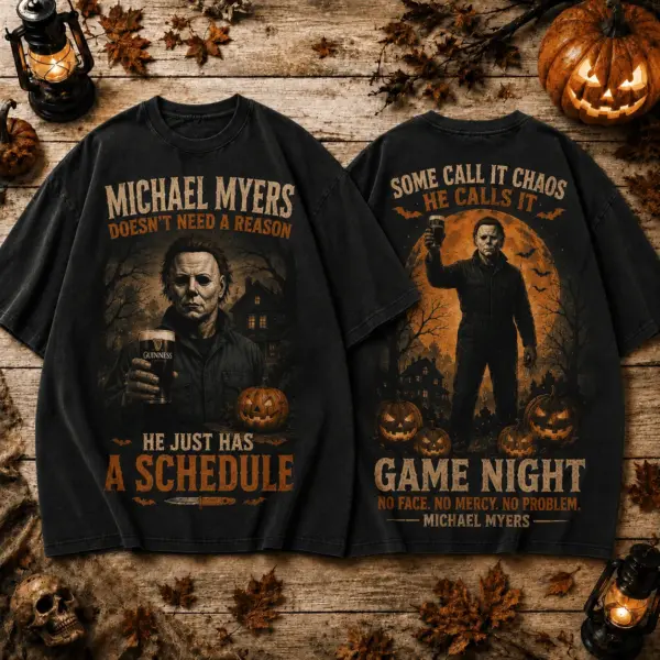 Michael Myers Halloween US Wash T-shirt-THK134429