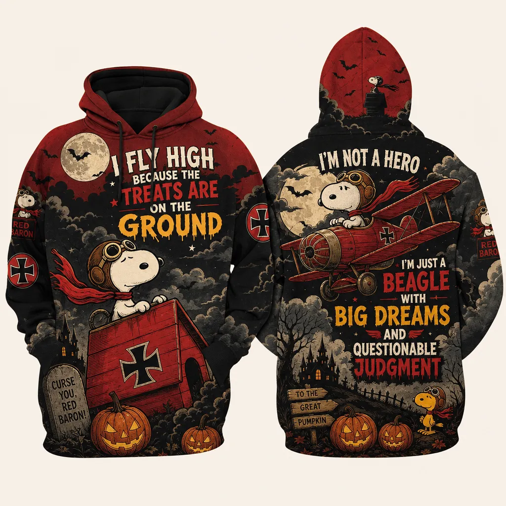 Snoopy Flying Ace Halloween 3D Hoodie-THK135032