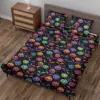 Pumpkins And Bats Neon Halloween Quilt Bedding Set