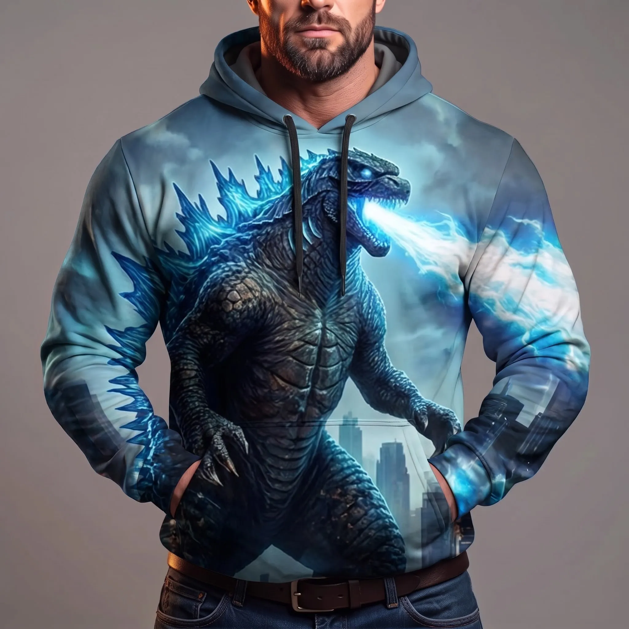 Godzilla Blue Atomic Breath 3D Apparel-THK134052