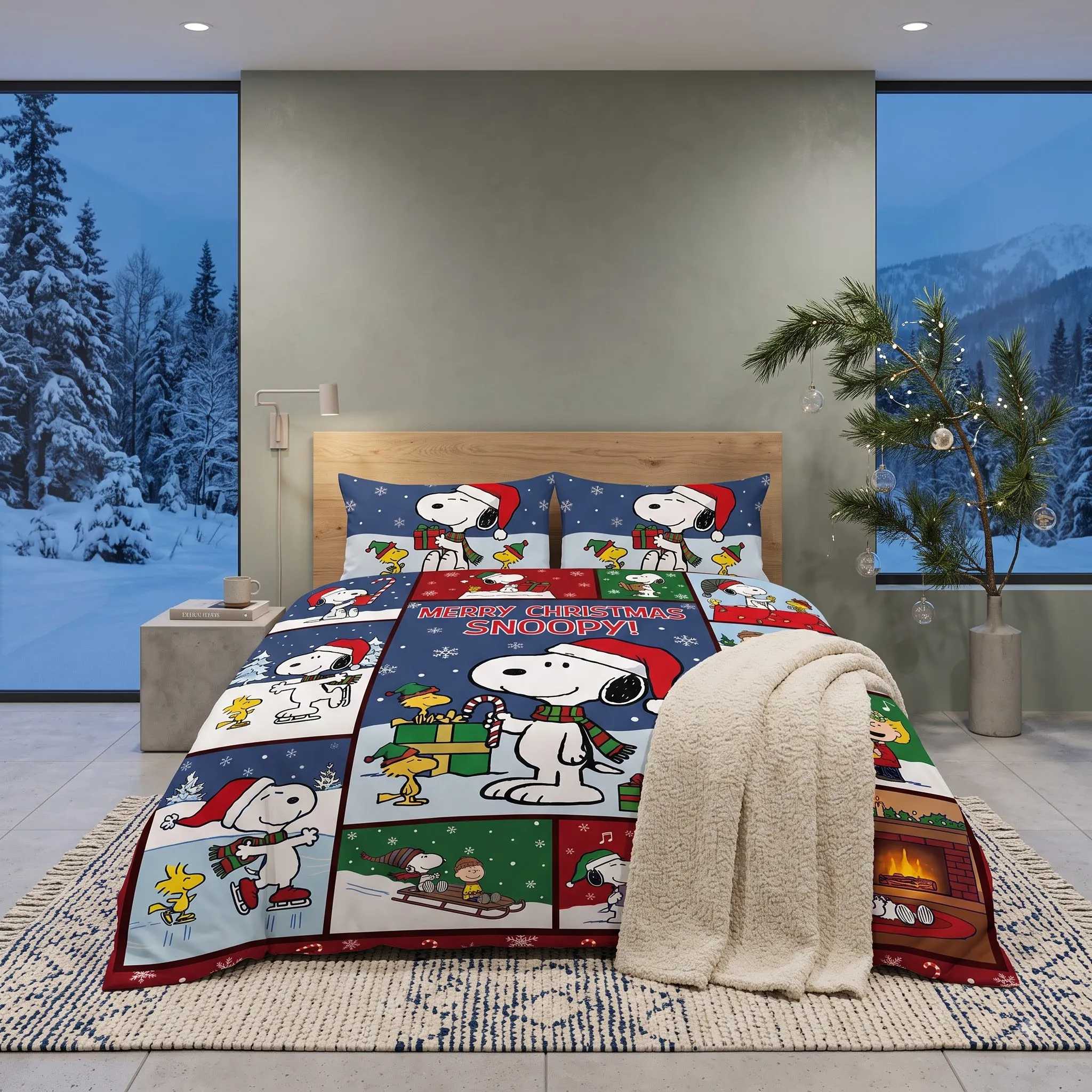 Snoopy Peanuts Christmas Quilt Bedding Set-THK133716 - Image 3