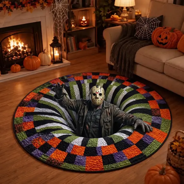 Jason Voorhees Quilted Round Rug