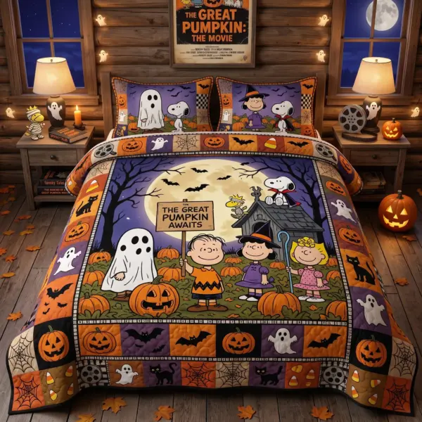Spooky Snoopy & Friends Quilt Bedding Set-THK134628