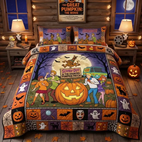 Scooby-Doo Haunted Pumpkin Quilt Bedding Set-THK134787