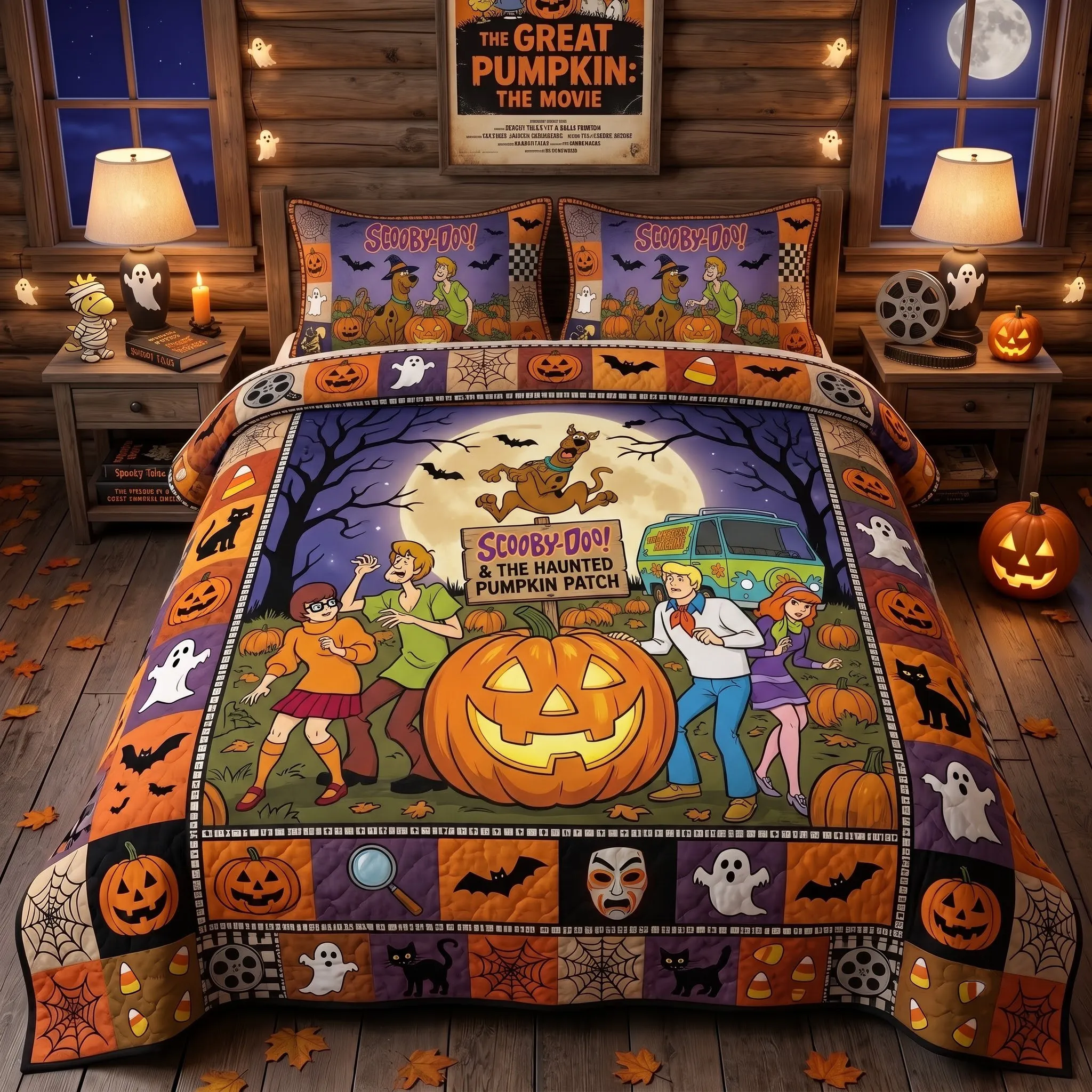 Scooby-Doo Haunted Pumpkin Quilt Bedding Set-THK134787