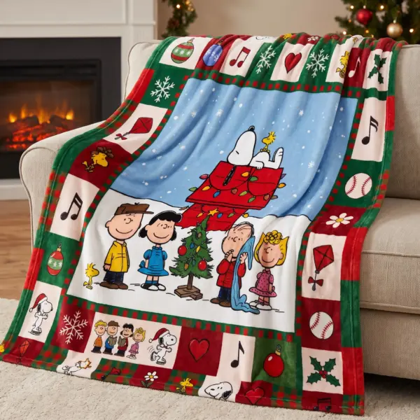 Snoopy & Friends Christmas Fleece Blanket-THK135234