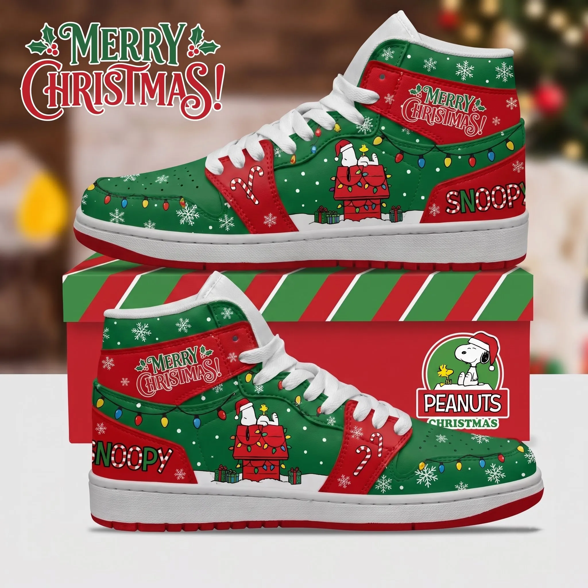 Christmas Snoopy Air Jordan High Top Shoes-THK135302