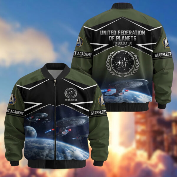 United Federation "To Boldly Go" 3D Bomber Jacket-THK135345
