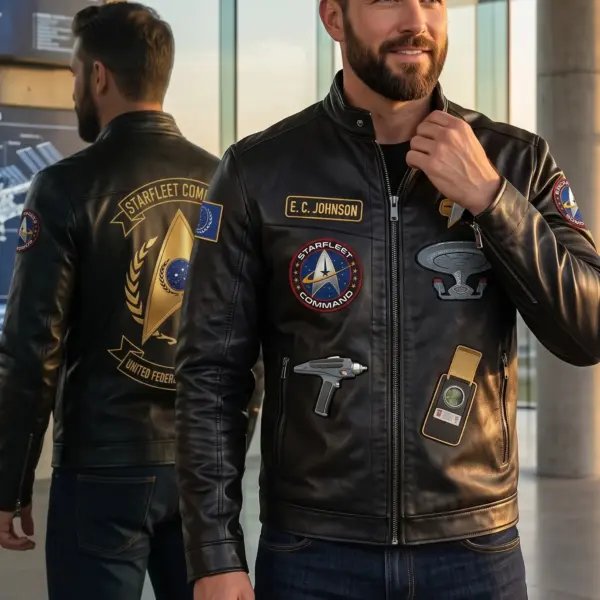 Alternative view of Premium Personalized Star Trek Leather Jacket