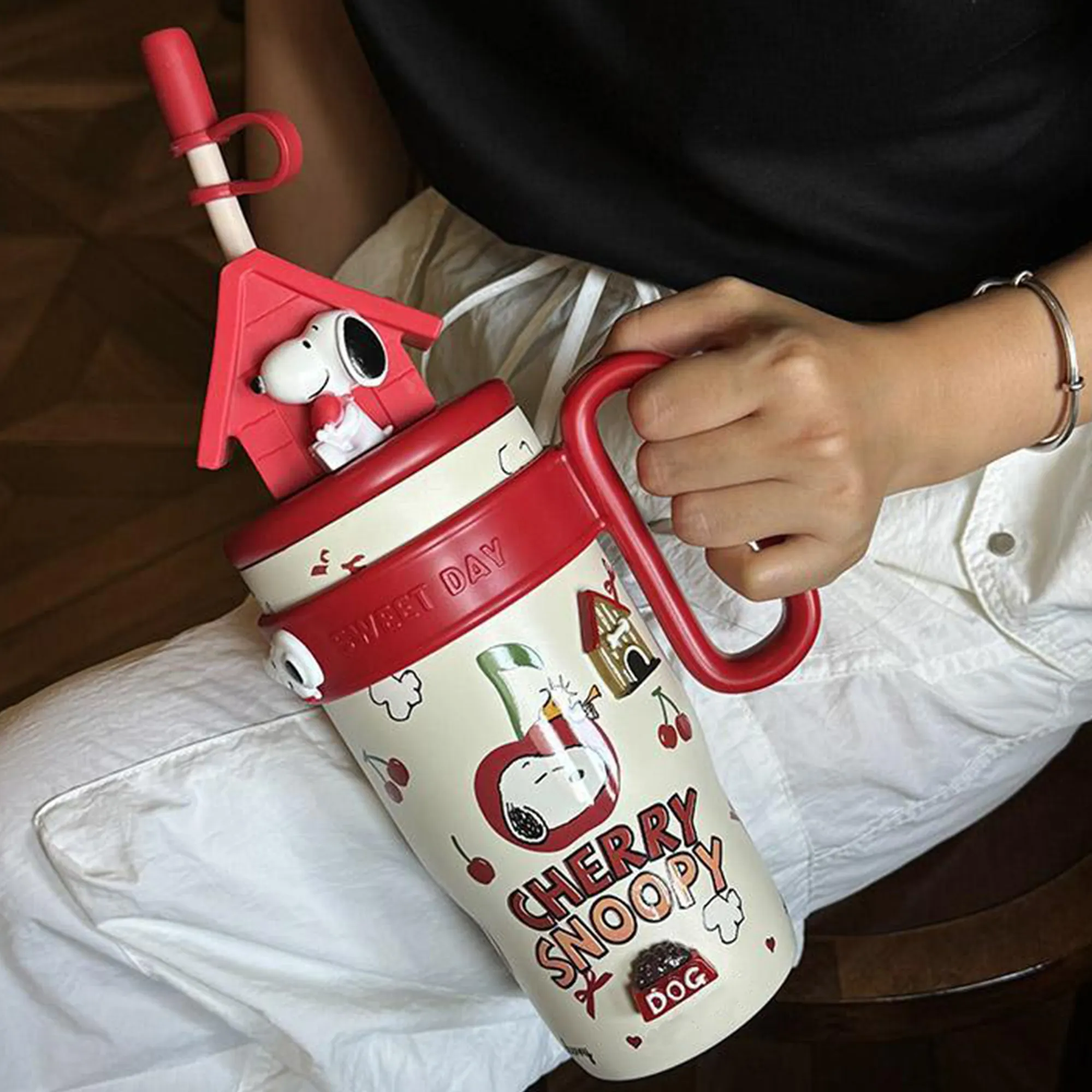 Snoopy 3D Figurine Lid Insulated Tumbler - Image 2