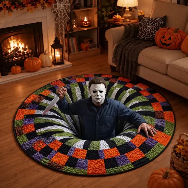 Michael Myers Halloween Quilted Round Rug