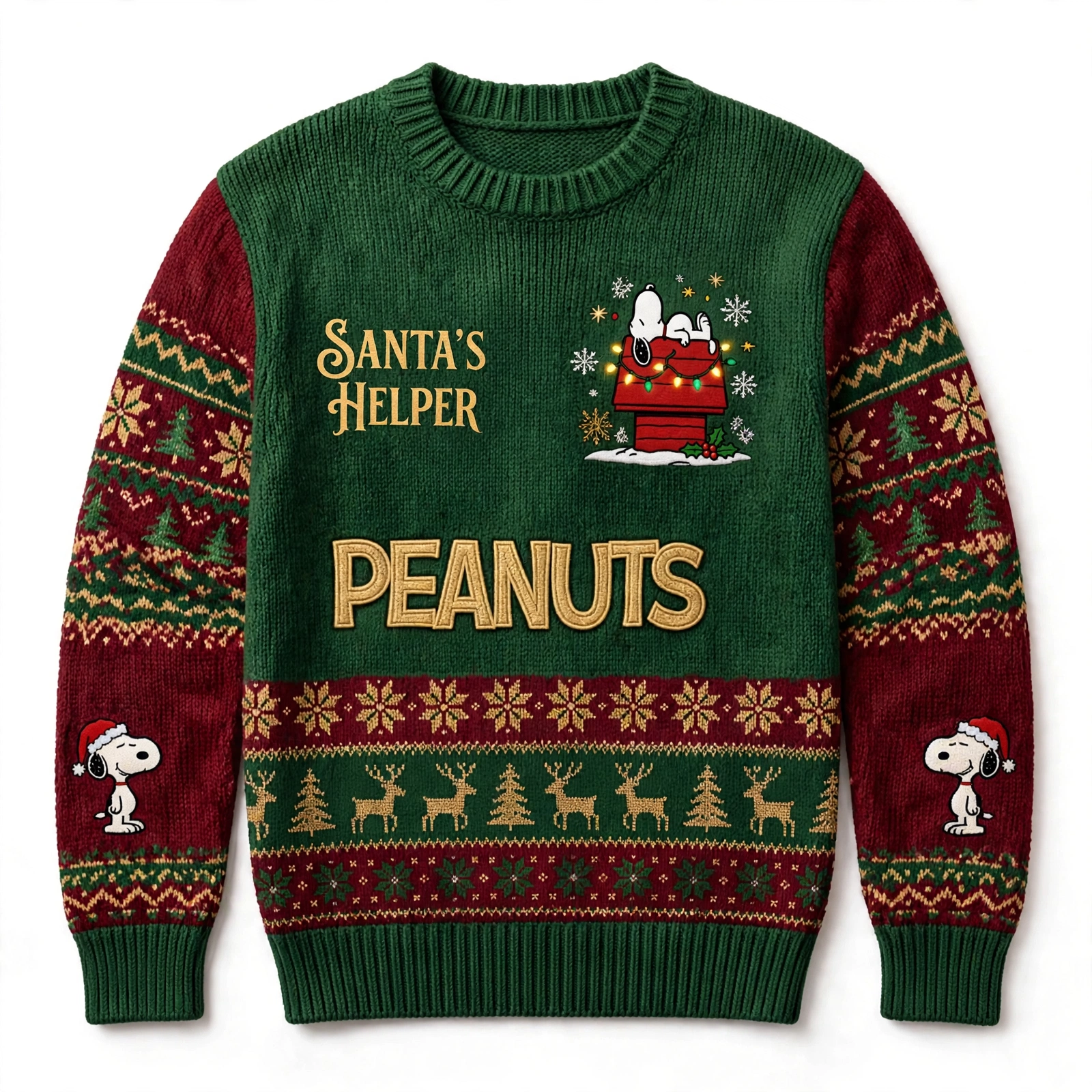 Snoopy Santa's Helper 3D Ugly Sweater-THK133995 - Image 3
