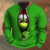 Grumpy Grinch 3D Knit Half-Zip Sweater-THK135331