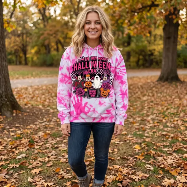 In My Spooky Era Pink Tie Dye Mickey Hoodie - Image 3