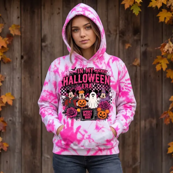 Alternative view of In My Spooky Era Pink Tie Dye Mickey Hoodie