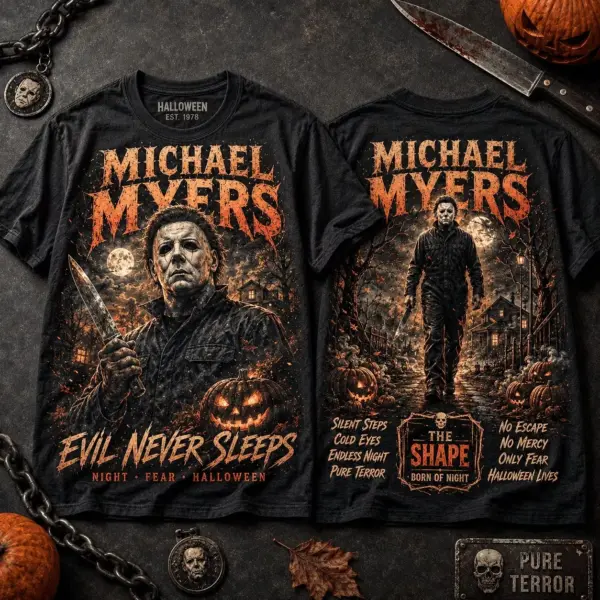 Michael Myers Halloween US Wash T-shirt-THK134418