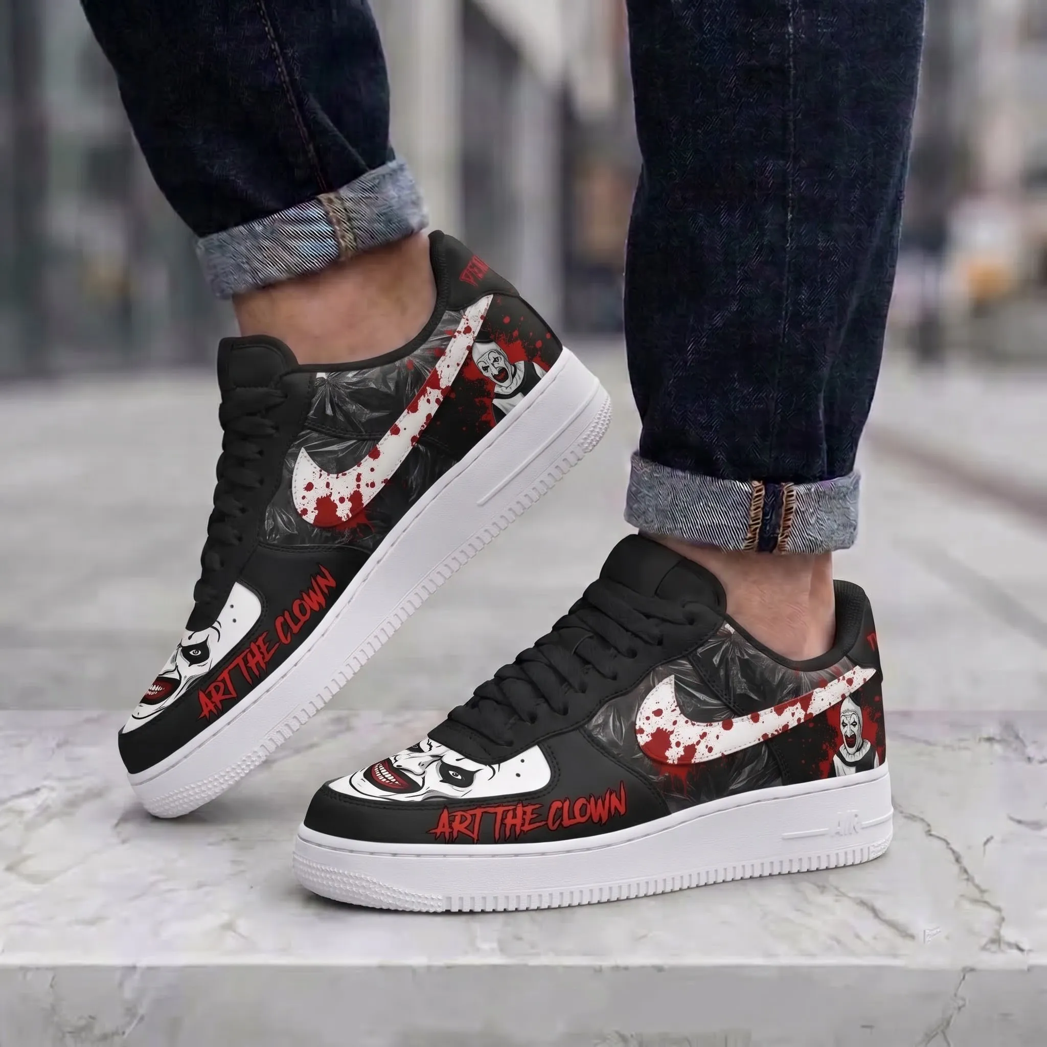 Art The Clown Halloween Air Low-Top Sneakers Shoes-THK134475 - Image 2