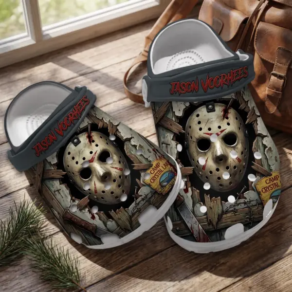 Jason Voorhees Camp Crystal Lake Horror Clog Shoes
