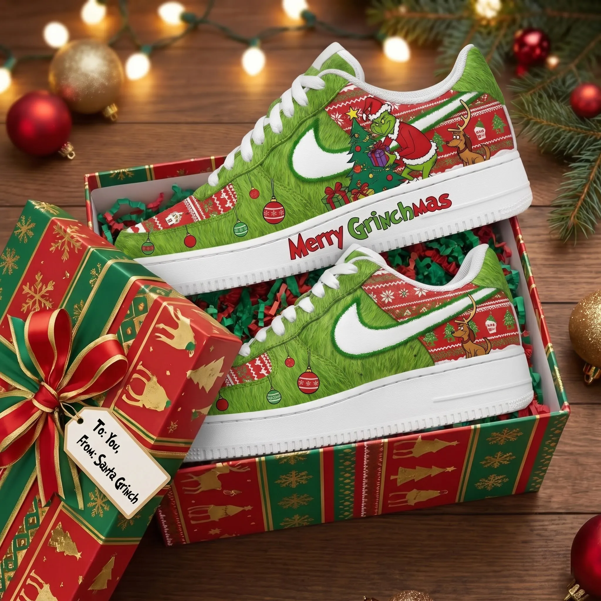 The Grinch Air Low-Top Sneakers Shoes-THK134421 - Image 3