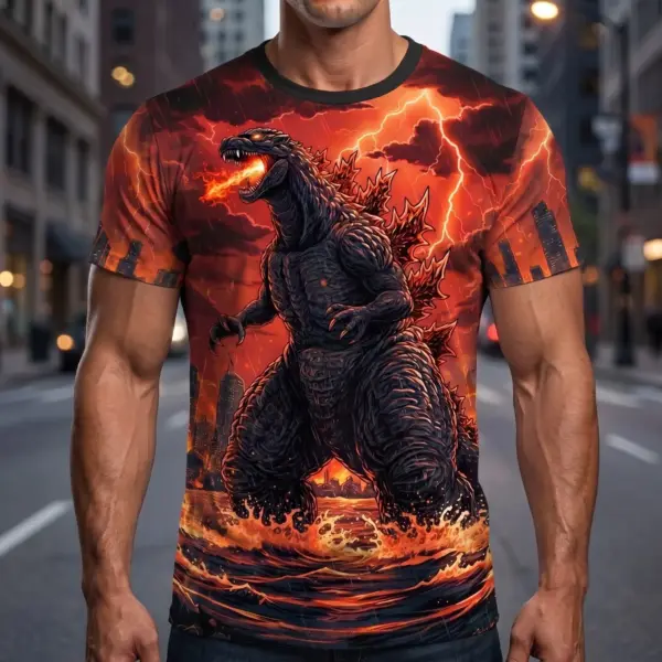 Alternative view of King of the Monsters Godzilla 3D T-Shirt-THK134152