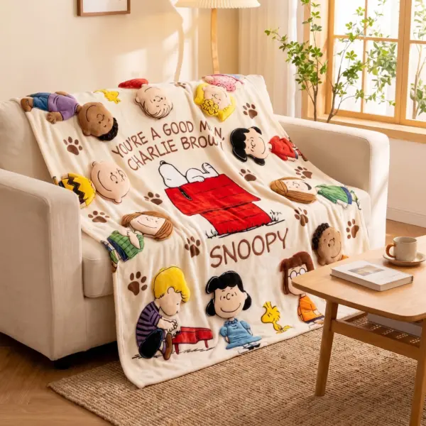 Alternative view of Snoopy And Friends Quilt Blanket-THK134682