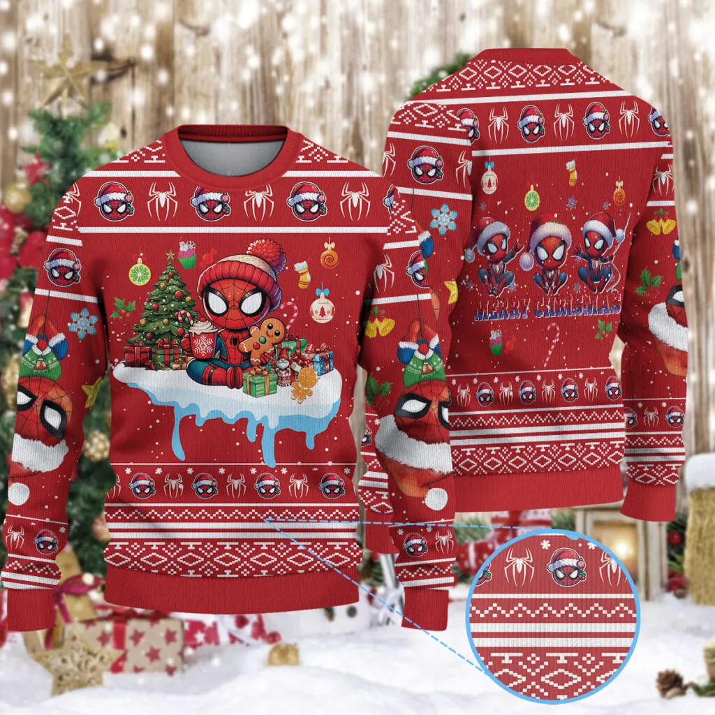 Spiderman Christmas Knitted Sweater
